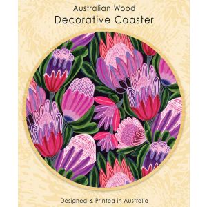 Pink Proteas Coaster