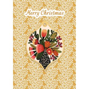 Bauble Greeting Card - Banksias In A Vase 