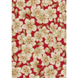 Cream Flowers on Red
