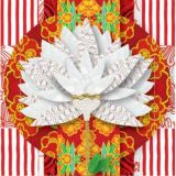 Cream Flower on Red 