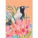 Orange Magpie Greeting Card