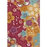 Floral Burst on Red & Mustard