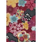 Floral Burst on Red & Black