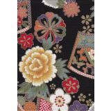 Oriental Black & Multi Floral