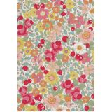Multicoloured Flowers on White