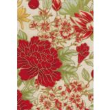 Red Flowers on Cream