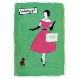 Pink Dress Birthday Girl Print