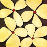 Yellow Flowers on Brown Printe