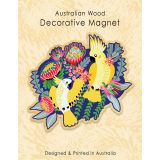 Wooden Magnet - Cockatoos