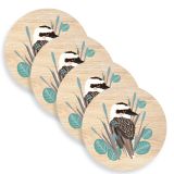 Kookaburra Wooden Coasters (set of 4)