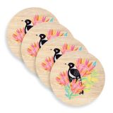 Magpie Wooden Coasters (set of 4)
