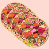 Wild Blooms Wooden Coasters (set of 4)