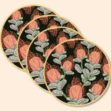 Coral Banksias Wooden Coasters (set of 4)