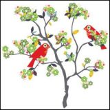 Birds in Tree Greeting Card