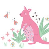 Cute Kangaroo Pink