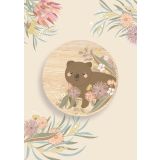 Wombat Wooden Magnet Greeting Card