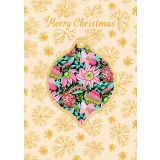 Bauble Greeting Card - Pink Poinsettias 