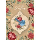 Bauble Greeting Card - Blue Fairy Wren