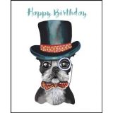 Dog in Hat Birthday Gift Card