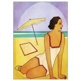 Art Deco Beach Printed Greetin