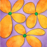 Orange Flowers on Mauve Printe