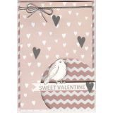 Sweet Valentine Bird & Hearts