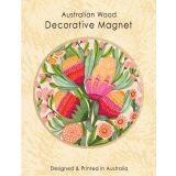 Wooden Magnet - Protea & Gum