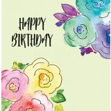 Abstract Floral-Happy Birthday Lime
