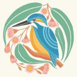 Kingfisher & Gum Blossom
