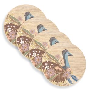 Emu Wooden Coasters (set of 4)