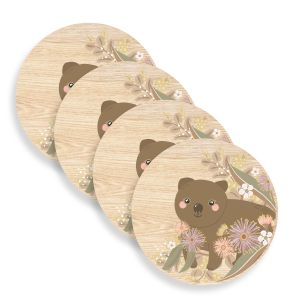 Wombat Wooden Coasters (set of 4)