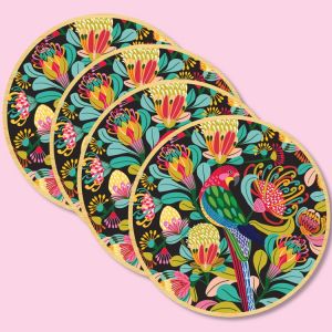 Rosella Australiana Wooden Coasters (set of 4)