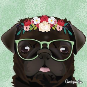 The Mob -Floral Pug