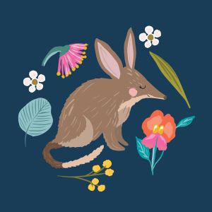Bilby With Aus Flowers
