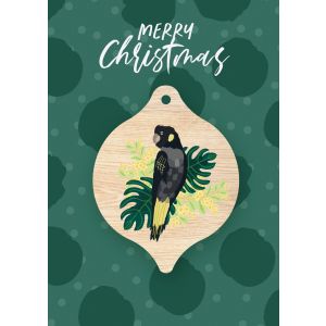 Greeting Card - Yellow Tailed Black Cockatoo