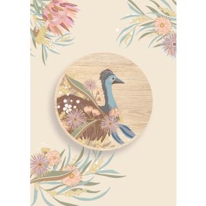 Emu Wooden Magnet Greeting Card