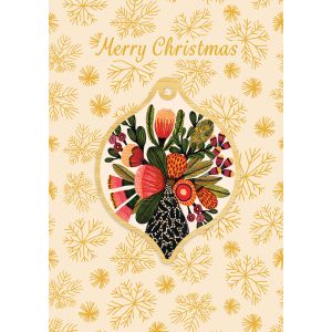 Bauble Greeting Card - Banksias In A Vase 