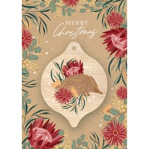 Bauble Greeting Card - Echidna