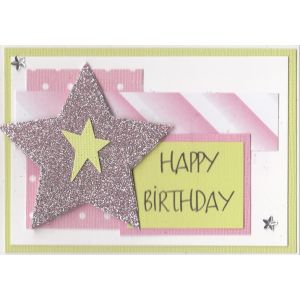 Pink Star Happy Birthday