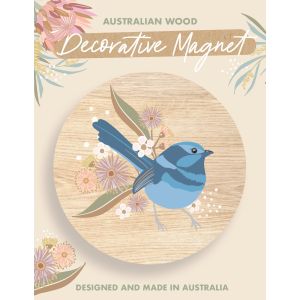 Fairy Wren Wooden Magnet