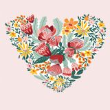 Pale Pink Floral Heart