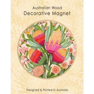 Wooden Magnet - Protea & Gum